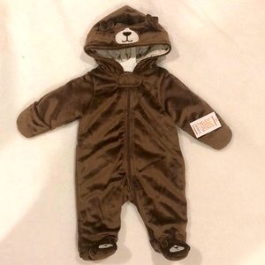 Just One You by Carter’s Brown Bear, Plush, Full zip, Footed, One-piece Suit, 3M